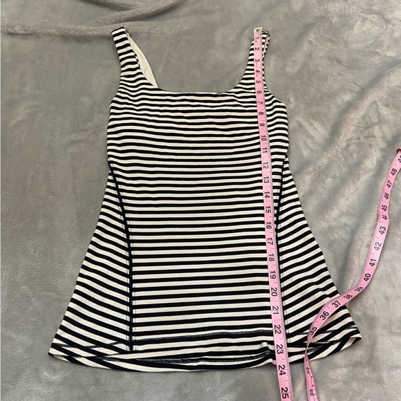 Lululemon Amala Tank Top Narrow Bold Stripe Black Angel Wing 21953 - Picture 8 of 11